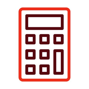 Kişisel ve Ticari Kullanım İçin Hesaplayıcı Vektör Kalın Çizgisi İki Renk Simgesi