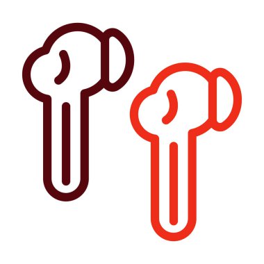 Kulaklıklar Vektör Kalın Çizgisi Kişisel ve Ticari Kullanım İçin İki Renk Simgesi