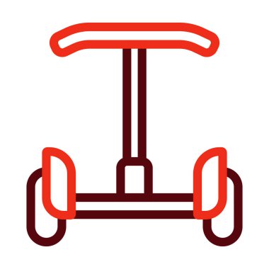 Segway Vektör Kalın Çizgisi Kişisel ve Ticari Kullanım İçin İki Renk Simgesi