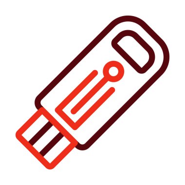 Kişisel ve ticari kullanım için Usb Vektör Kalın Çizgi İki Renk Simgesi