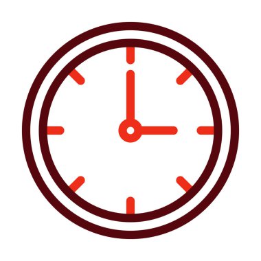 Kişisel ve ticari kullanım için Saat Vektörü Kalın Çizgisi İki Renk Simgesi