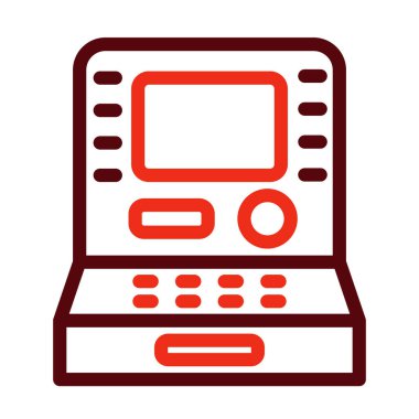 Kişisel ve ticari kullanım için ATM Vektör Kalın Çizgisi İki Renk Simgesi