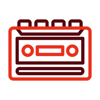 Kişisel ve ticari kullanım için Kaset Kaydedici Kalın Satır İki Renk Simgeleri