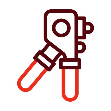 Perçin Vektör Kalın Çizgisi Kişisel ve Ticari Kullanım İçin İki Renk Simgesi