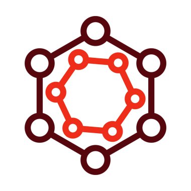 Kişisel ve Ticari Kullanım İçin Hormon Vektör Kalın Çizgisi İki Renk Simgesi