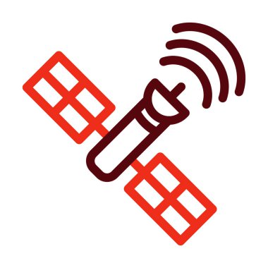 Kişisel ve ticari kullanım için Uydu Vektörü Kalın Çizgisi İki Renk Simgesi