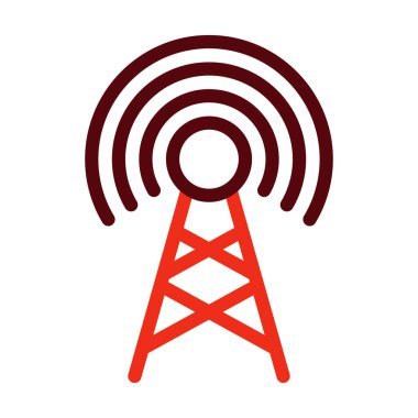 Kişisel ve Ticari Kullanım İçin Yayın Kalın Satırı İki Renk Simgesi