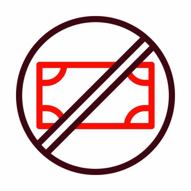 Kişisel ve ticari kullanım için Para Vektörü Kalın Çizgisi İki Renk Simgesi Yok