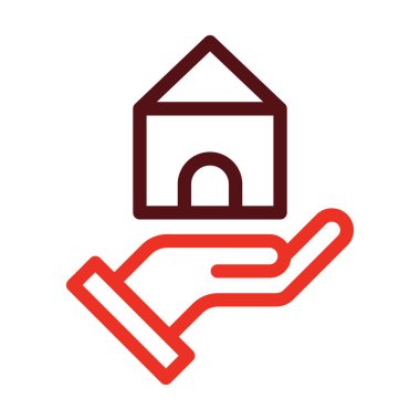 Kişisel ve Ticari Kullanım İçin Sığınak Vektör Kalın Çizgisi İki Renk Simgesi