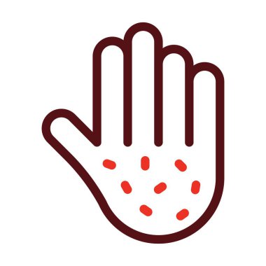 Cilt Hastalığı Vektör Kalın Çizgisi Kişisel ve Ticari Kullanım İçin İki Renk Simgesi