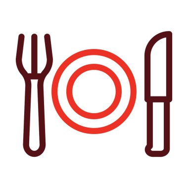 Açlık Vektörü Kalın Çizgisi Kişisel ve Ticari Kullanım İçin İki Renk Simgesi