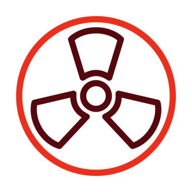 Kişisel ve Ticari Kullanım İçin Radyoaktivite Vektör Kalın Çizgisi İki Renk Simgesi