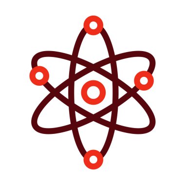 Nükleer Vektör Kalın Çizgisi Kişisel ve Ticari Kullanım İçin İki Renk Simgesi