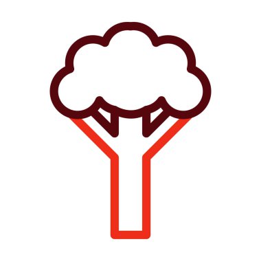 Kişisel ve ticari kullanım için Ağaç Vektörü Kalın Çizgisi İki Renk Simgesi