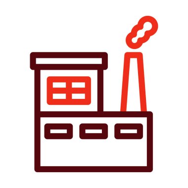 Kişisel ve ticari kullanım için Fabrika Vektör Kalın Çizgisi İki Renk Simgesi