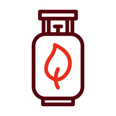 Eko Gaz Vektör Kalın Çizgi Kişisel ve Ticari Kullanım İçin İki Renk Simgesi