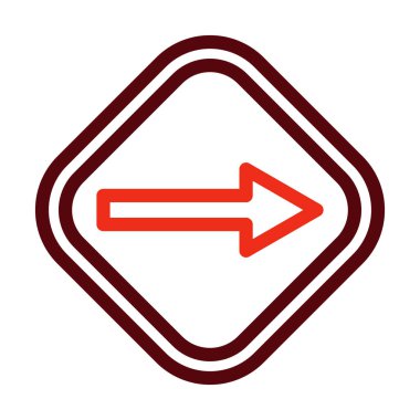 Kişisel ve ticari kullanım için Doğru Yol Vektör Kalın Çizgisi İki Renk Simgesi