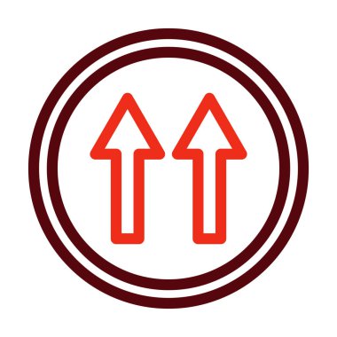 Kişisel ve ticari kullanım için Tek Yönlü Vektör Kalın Çizgisi İki Renk Simgesi