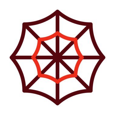 Örümcek Ağı Vektör Kalın Çizgisi Kişisel ve Ticari Kullanım İçin İki Renk Simgesi