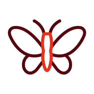 Kelebek Vektörü Kalın Çizgi Kişisel ve Ticari Kullanım İçin İki Renk Simgesi