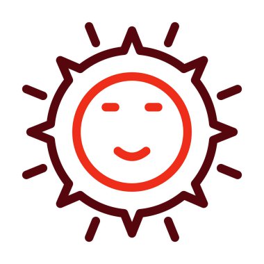 Kişisel ve ticari kullanım için Güneş Vektörü Kalın Çizgisi İki Renk Simgesi