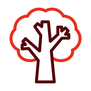 Kişisel ve ticari kullanım için Ağaç Vektörü Kalın Çizgisi İki Renk Simgesi