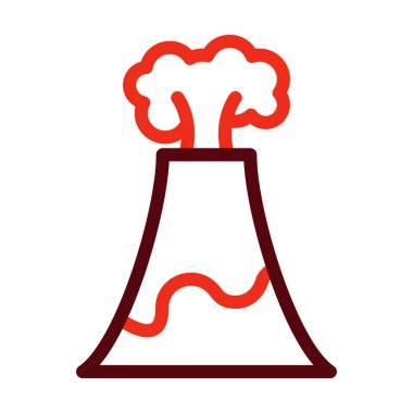 Volkan Vektörü Kalın Çizgi Kişisel ve Ticari Kullanım İçin İki Renk Simgesi