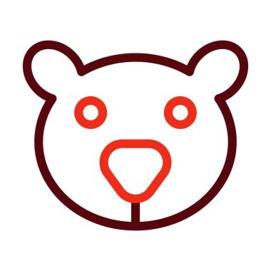 Kişisel ve ticari kullanım için Ayı Vektör Kalın Çizgisi İki Renk Simgesi