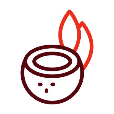 Hindistan Cevizi Vektörü Kalın Çizgi Kişisel ve Ticari Kullanım İçin İki Renk Simgesi