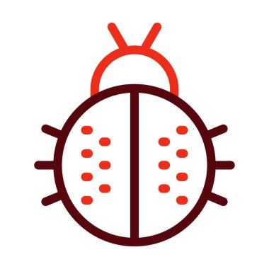 Uğur Böceği Vektörü Kalın Çizgi Kişisel ve Ticari Kullanım İçin İki Renk Simgesi