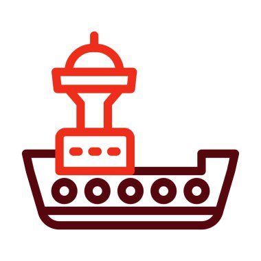 Kişisel ve ticari kullanım için Gemi Vektör Kalın Çizgisi İki Renk Simgesi