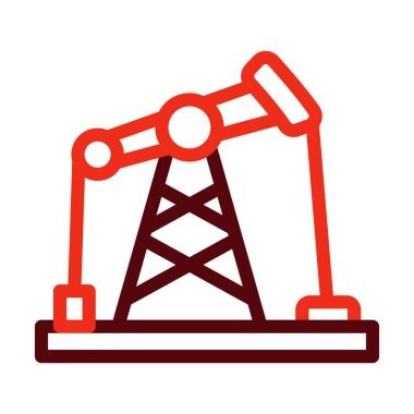 Petrol Sahası Kalın Çizgi Kişisel ve Ticari Kullanım İçin İki Renk Simgesi