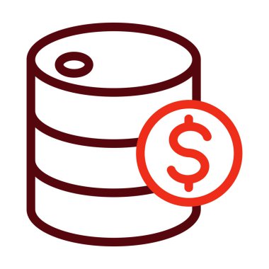 Kişisel ve ticari kullanım için Yağ Fiyat Vektörü Kalın Çizgisi İki Renk Simgesi