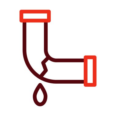 Sızdırma Vektörü Kalın Çizgi Kişisel ve Ticari Kullanım İçin İki Renk Simgesi