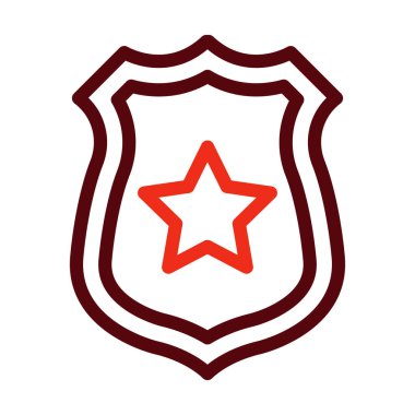 Polis Rozeti Kalın Çizgi Kişisel ve Ticari Kullanım İçin İki Renk Simgesi