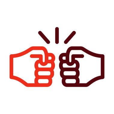 Kişisel ve Ticari Kullanım İçin Çakışan Vektör Kalın Çizgisi İki Renk Simgesi