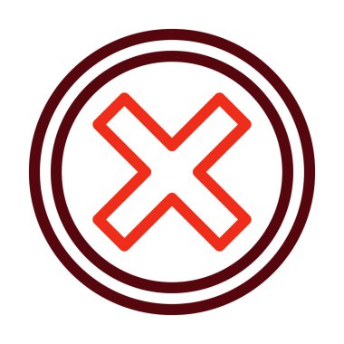 Kişisel ve ticari kullanım için Vektör Kalın Çizgisi İki Renk Simgesini Reddet