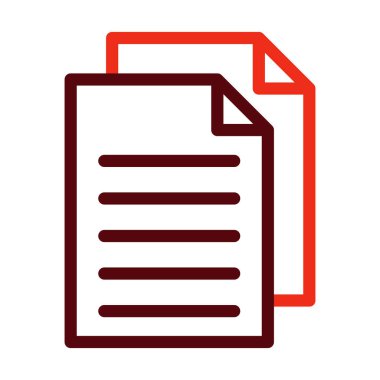 Kişisel ve Ticari Kullanım İçin Dosya Vektör Kalın Çizgisi İki Renk Simgesi