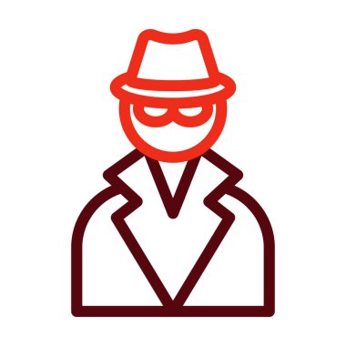 Dolandırıcılık Vektörü Kalın Çizgi Kişisel ve Ticari Kullanım İçin İki Renk Simgesi