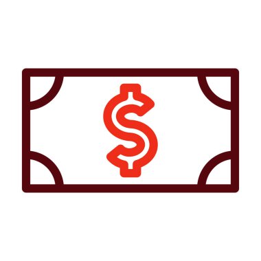 Para Vektörü Kalın Çizgi Kişisel ve Ticari Kullanım İçin İki Renk Simgesi