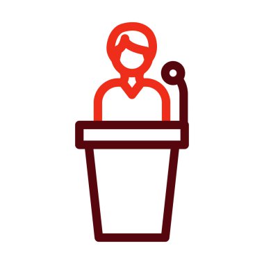 Kişisel ve ticari kullanım için Konuşma Vektörü Kalın Satırı İki Renk Simgesi