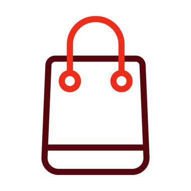 Alışveriş Torbası Vektörü Kalın Çizgi Kişisel ve Ticari Kullanım İçin İki Renk Simgesi