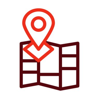 Kişisel ve Ticari Kullanım İçin Yer Tutucu Vektörü Kalın Çizgi İki Renk Simgeleri