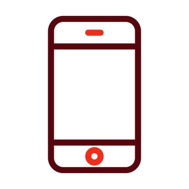 Kişisel ve Ticari Kullanım İçin Mobil Vektör Kalın Çizgisi İki Renk Simgesi