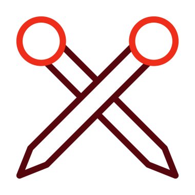 Örgü Şırıngaları Vektör Kalın Çizgisi Kişisel ve Ticari Kullanım İçin İki Renk Simgesi