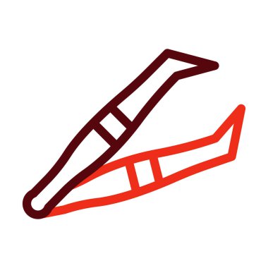 Cımbız Vektör Kalın Çizgisi Kişisel ve Ticari Kullanım İçin İki Renk Simgesi