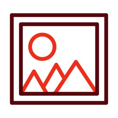 Fotoğraf Vektörü Kalın Çizgi Kişisel ve Ticari Kullanım İçin İki Renk Simgesi