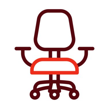 Sandalye Vektörü Kalın Çizgi Kişisel ve Ticari Kullanım İçin İki Renk Simgesi