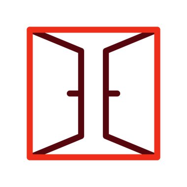 Kişisel ve ticari kullanım için Pencere Vektörü Kalın Çizgisi İki Renk Simgesi