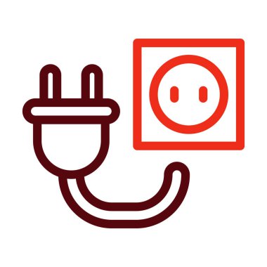 Kişisel ve ticari kullanım için Soket Vektör Kalın Çizgisi İki Renk Simgesi